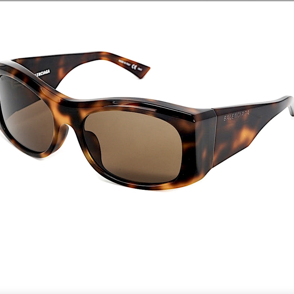 Balenciaga Unisex Sunglasses Wraparound Havana BB0001S-002 59 - Picture 4 of 13